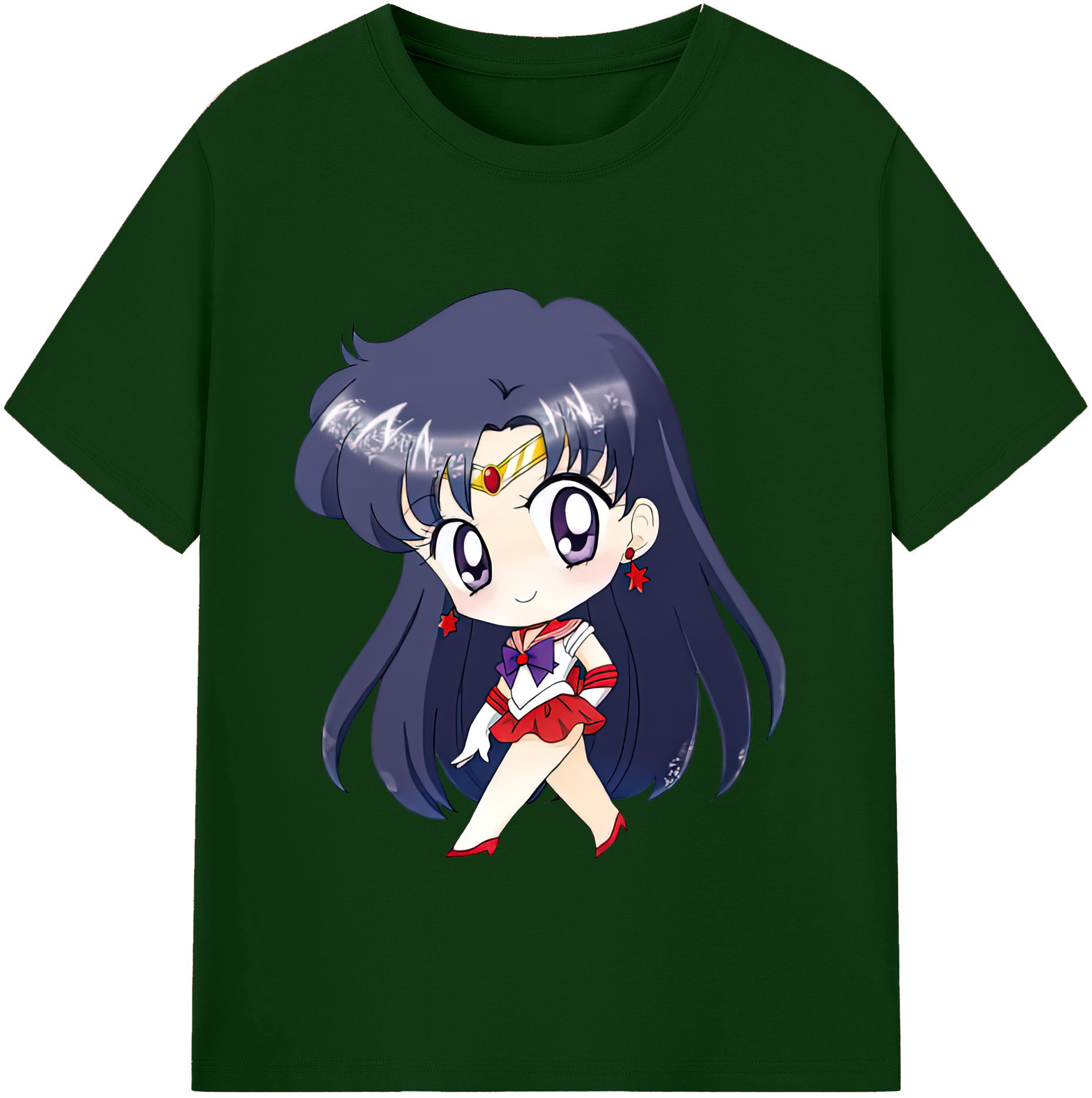（画像用） 美少女戦士セーラームーン 火野レイ ひの レイ Sailor Moon Hino Rei （セーラーマーズ,Sailor Mars） 綿100％半袖Tシャツ（フロントプリント）